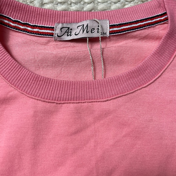 Ai Mei Pink Embellished Minnie Mouse Sweatshirt SM - Picture 6 of 7